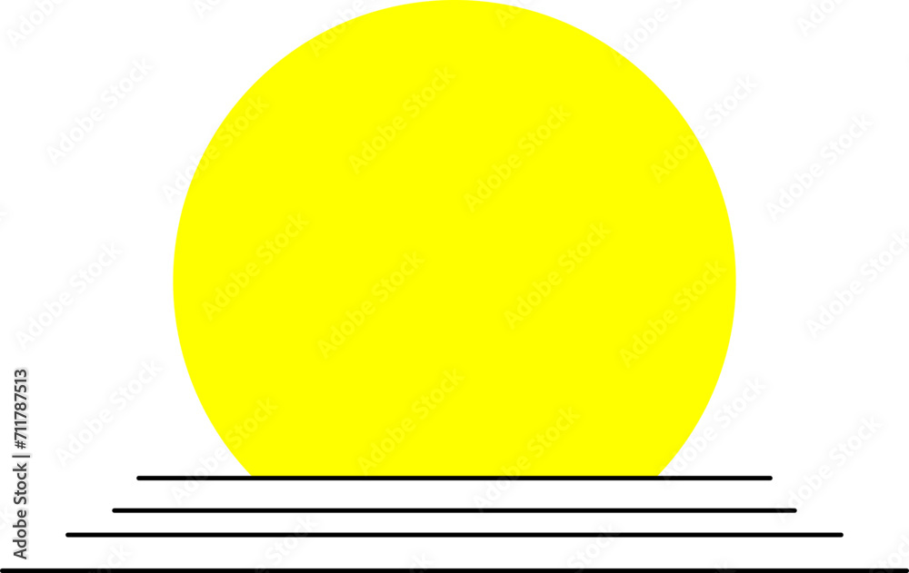 Sunset icon with minimalist style