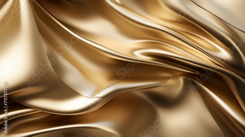 Close up view of a shimmering gold fabric