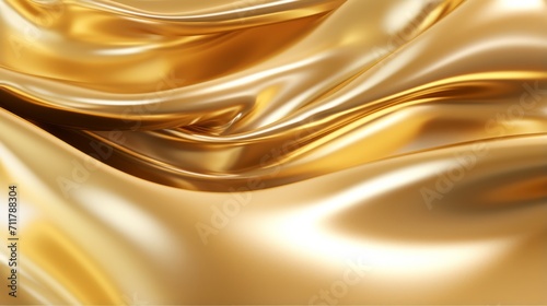Close up view of a shimmering gold fabric