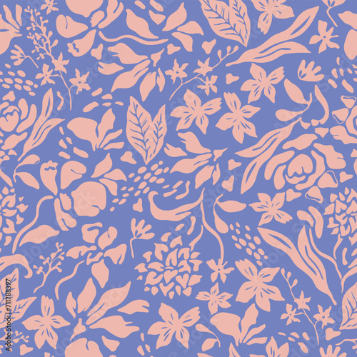 Decorative Floral Decorative seamless pattern. Repeating background. Tileable wallpaper print.