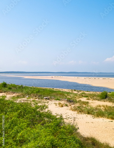 Baltic Sea Coast on Sobieszewska Island. The estuary of the Vistula River.