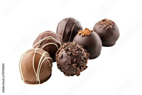 Chocolate Truffles Isolated on a Transparent Background photo