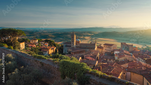 Massa Marittima view from the Cassero Senese fortress, Tuscany, Italy photo