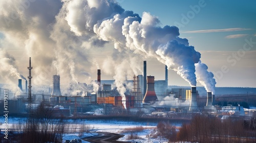 Polluted air from vehicular emissions and factories