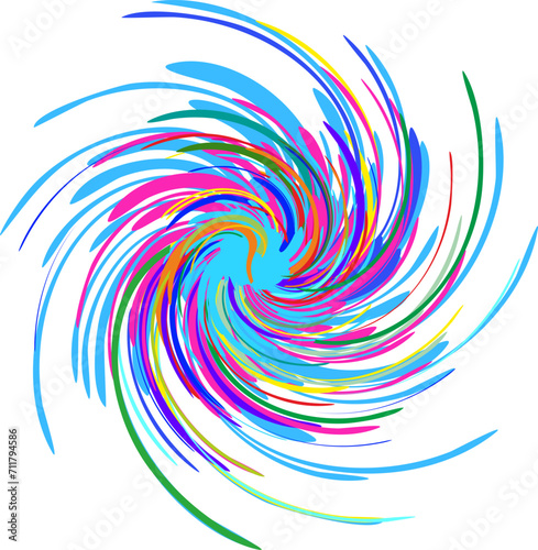 SPIRAL OF COLORS IN CIRCULAR SHAPE, SPEED CONCEPT. Modern abstract symbology illustration