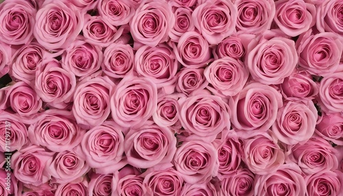 Large bunch of pink roses background 