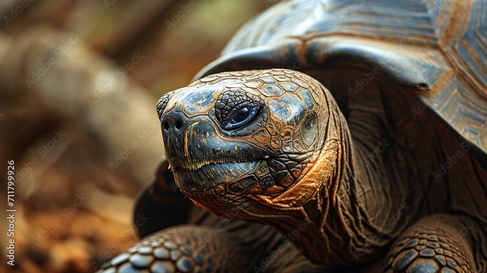 Obraz premium Ecuador's Galapagos Islands are home to the giant Galapagos tortoise.