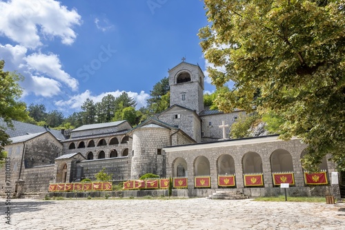 The Cetinje Monastery, white stone Christian Orthodox monastery containing sacred relics photo