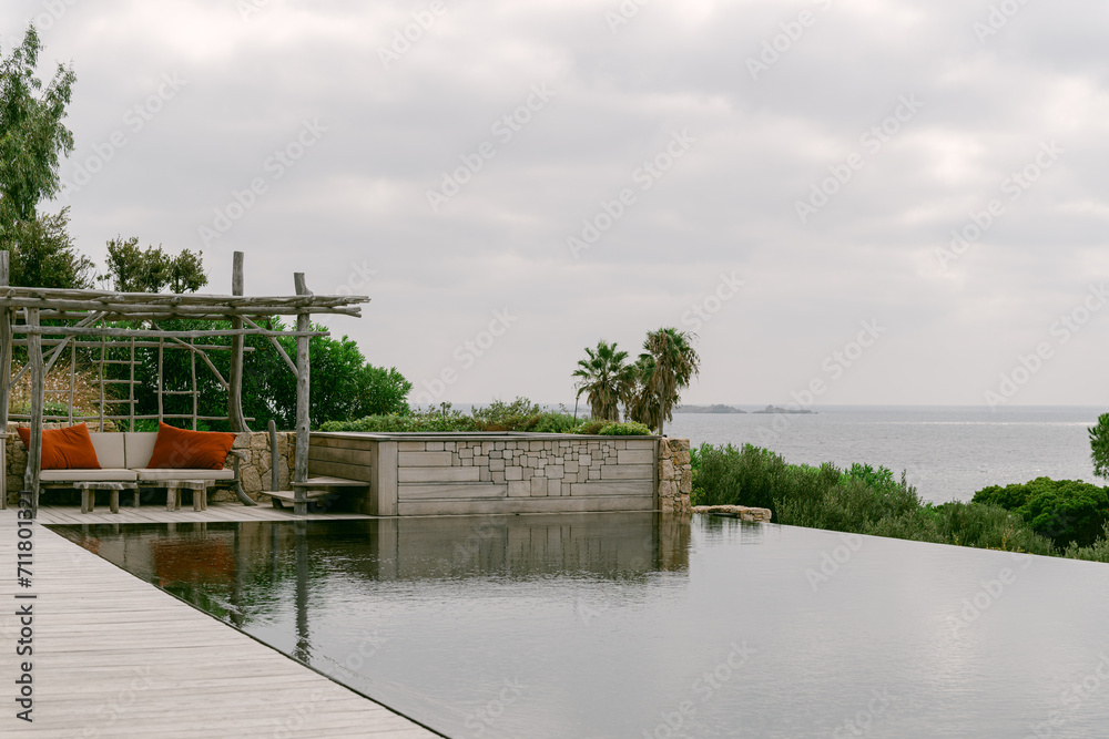 Mediterranean  views from infinity pool