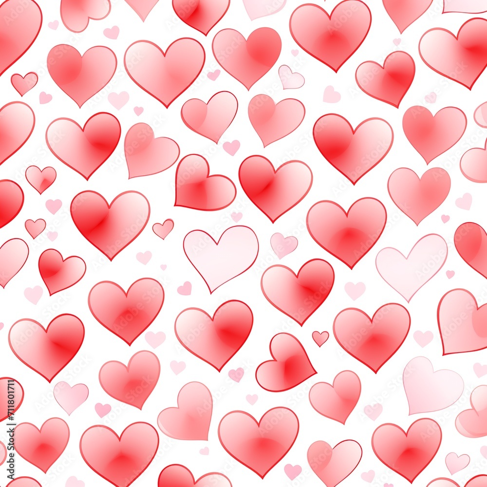 Seamless pattern with red hearts on white background. Vector illustration.AI. Seamless pattern with red hearts on white background. Vector illustration.AI.