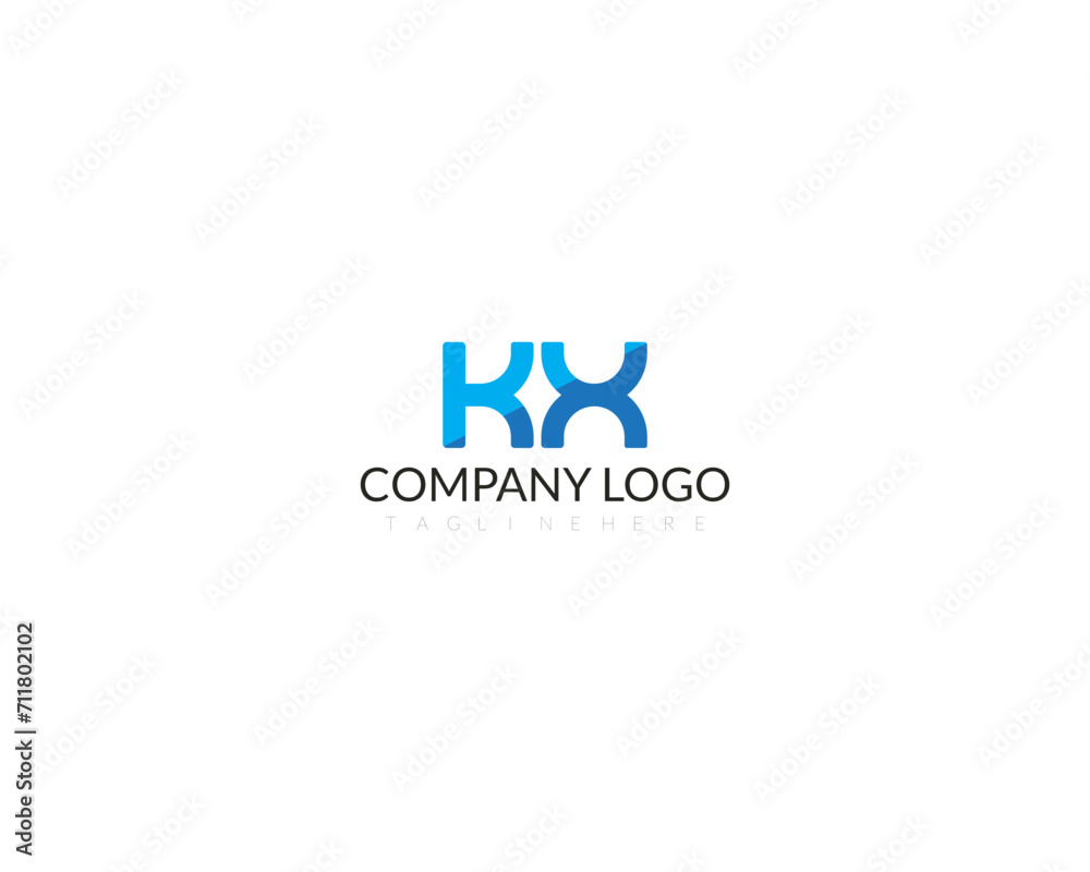 KX letter logo design stock vector