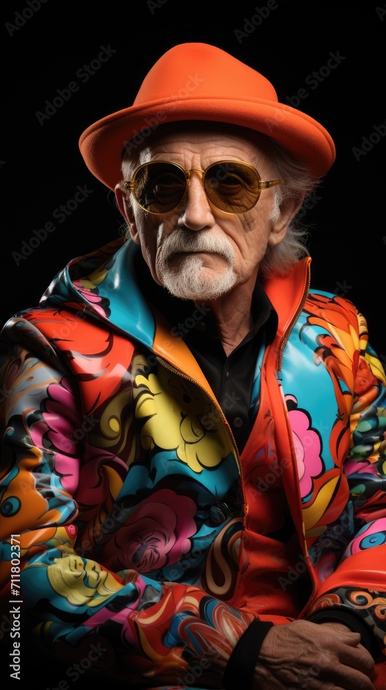 a man model in colorful glasses, in the style of pop art influencer a man model in colorful glasses, in the style of pop art influencer