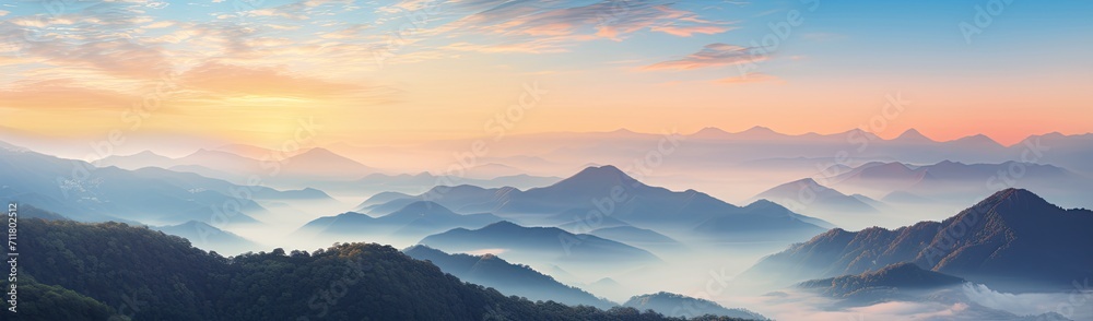 view of the mountains at sunset from the peak