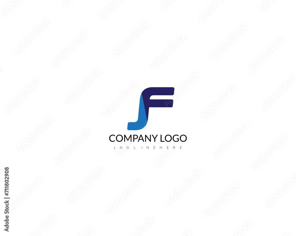 Alphabet letters Initials Monogram logo JF, FJ, J and F Alphabet letters Initials Monogram logo JF, FJ, J and F