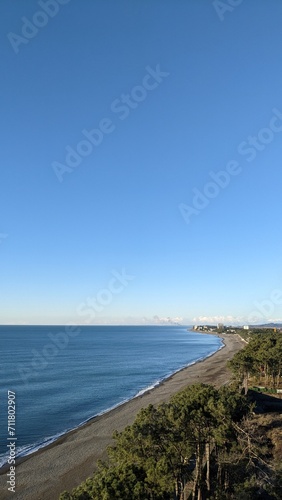 beach and sea in Kobuleti from bird view