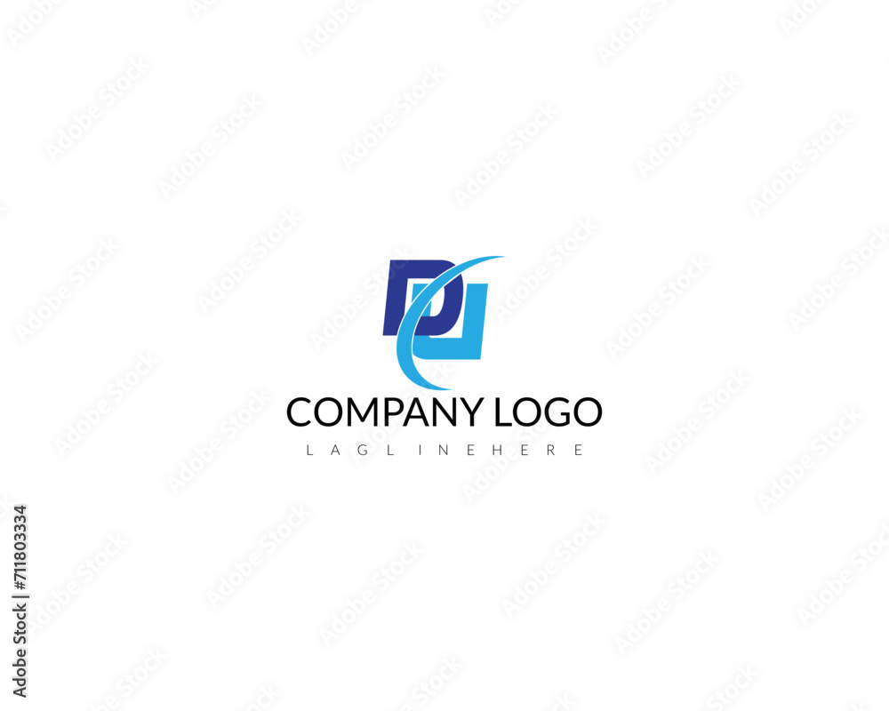 DU Logo Design Template Vector Graphic Branding Element.