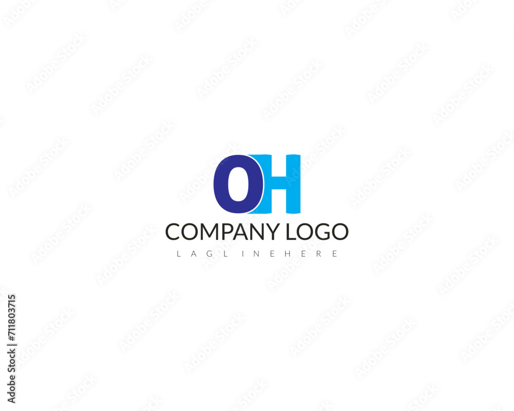 OH or HO letter designs for logo and icons