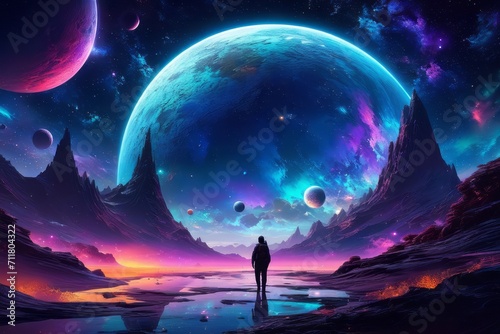 planet in space  created with generative AI software