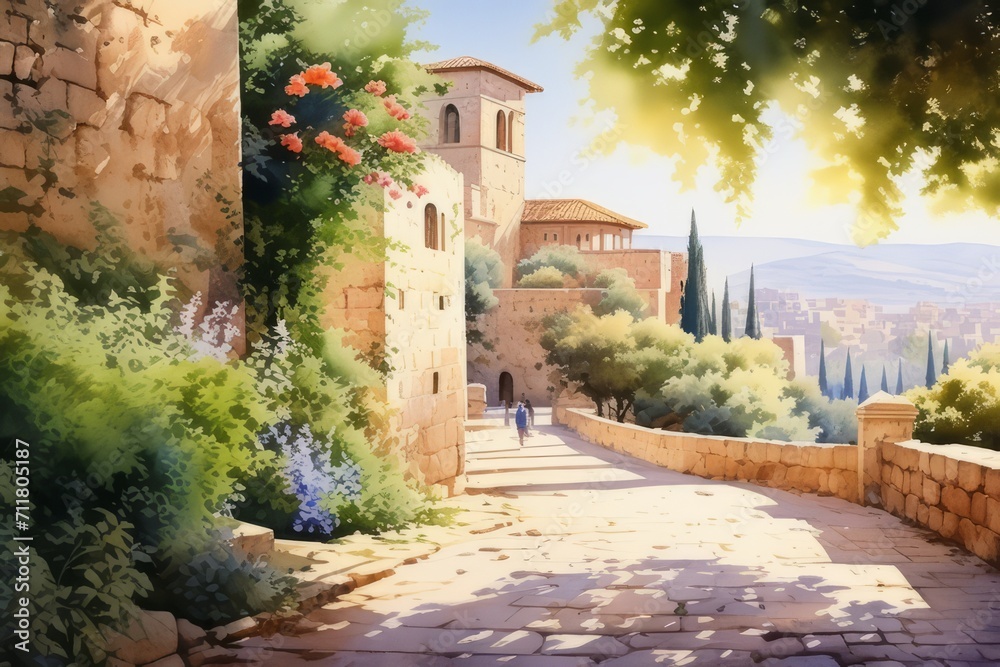 view of the old city jerusalem created with generative AI software view of the old city jerusalem created with generative AI software