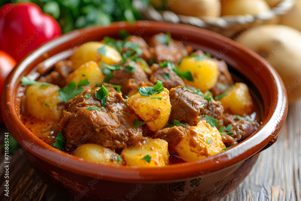 beef with potatoes, beef with sauce and potatoes, dish food hotography, eating, beef stew, cooking photo