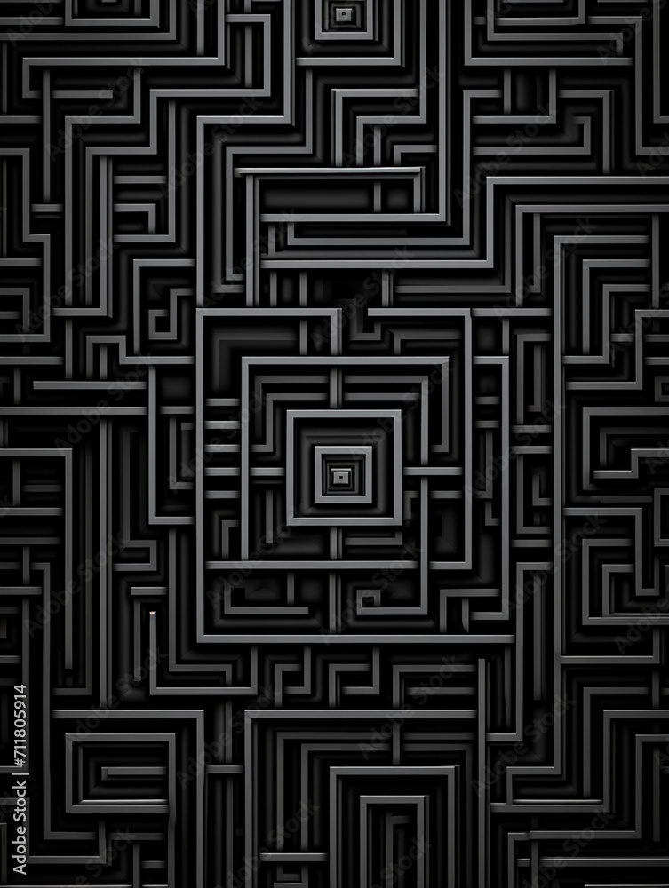 an intricate geometric pattern that forms a three-dimensional labyrinth created with Generative Ai