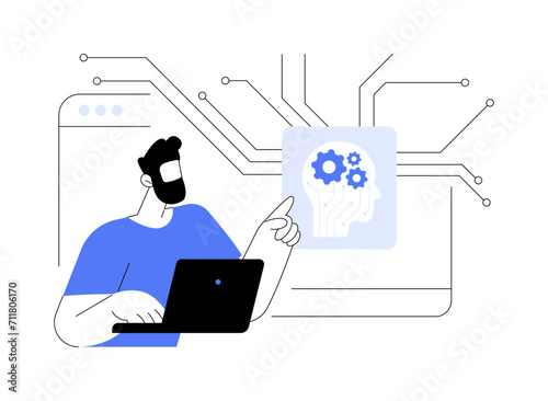Artificial intelligence isolated cartoon vector illustrations.