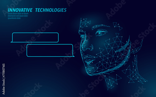 Artificial intelligence Chatbot Assistant. Machine learning online technology concept on cloud internet big data. Virtual application digital help client dark blue vector illustration