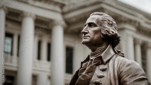 George Washington Statue In A 3D Animation photo