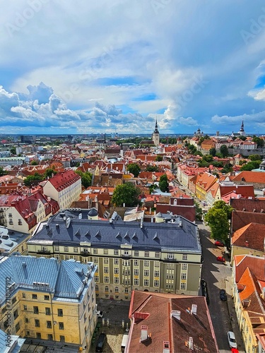 Aerial view of Tallinn from the tower of St. Olaf's Church