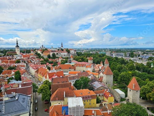 Aerial view of Tallinn from the tower of St. Olaf's Church