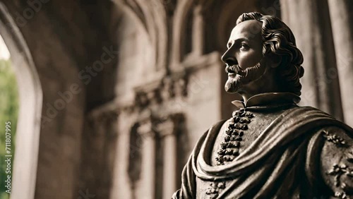 William Shakespeare Statue In A 3D Animation photo