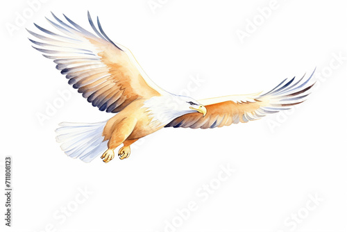 Eagle, soaring high , cartoon drawing, water color style, AI Generated