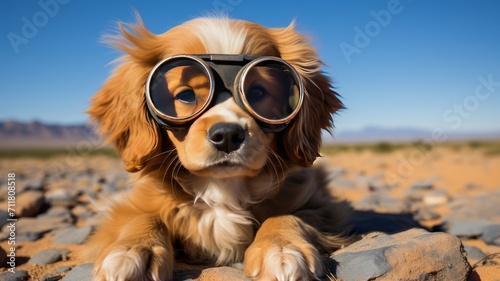 Funny puppy with sunglasses © senadesign