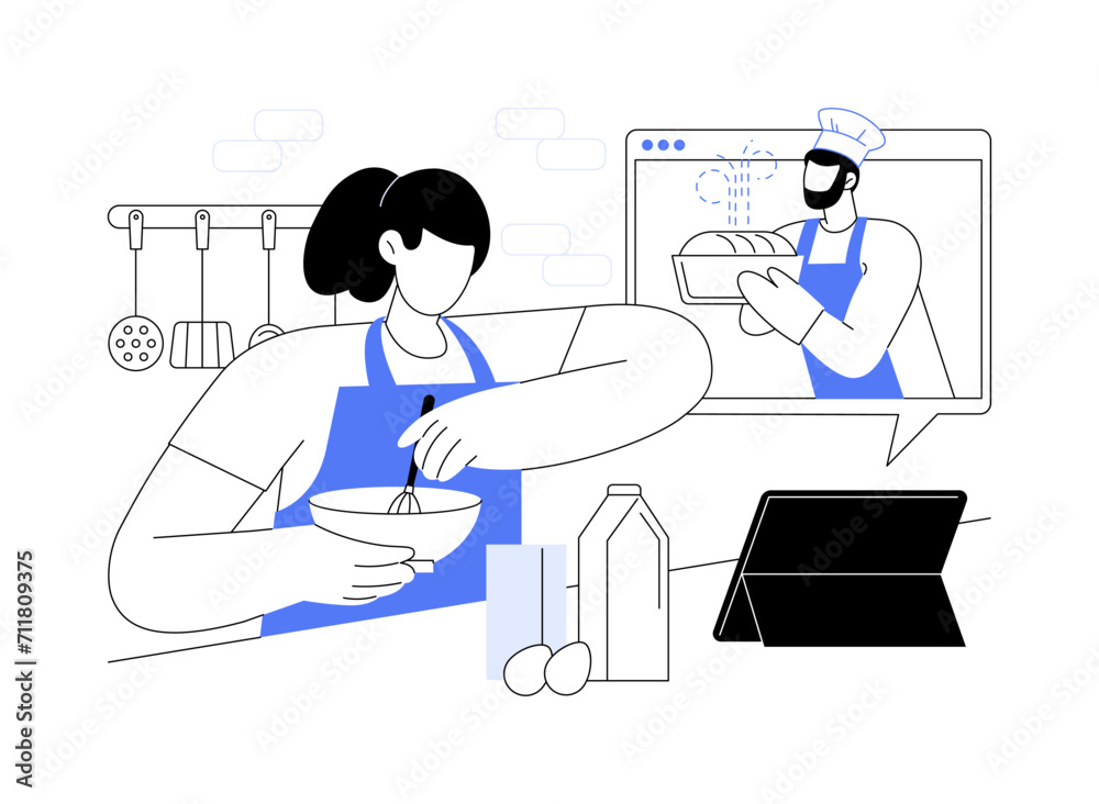 Online baking class isolated cartoon vector illustrations. Online baking class isolated cartoon vector illustrations.