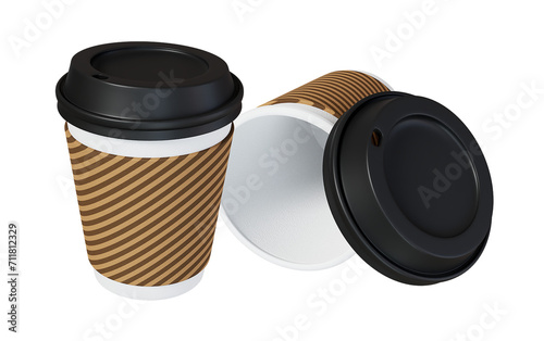 png coffee cup and coffee cups on isplated transparent background photo