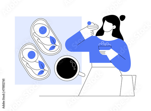 Healthy breakfast isolated cartoon vector illustrations.