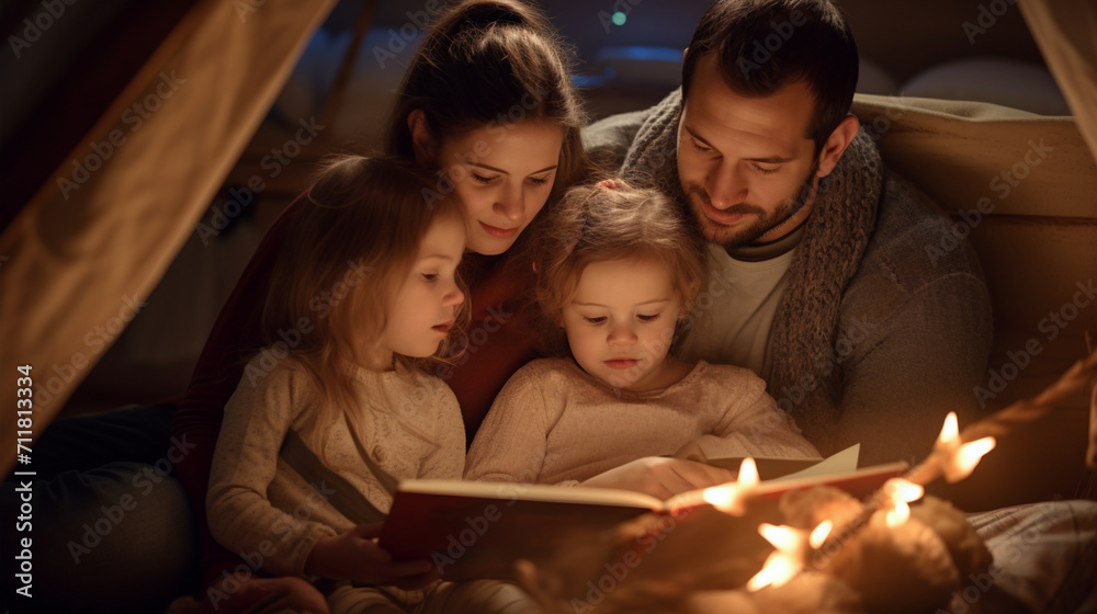 The Endearing Affection of a Young Family Reading Fairy Tales to Their Children The Endearing Affection of a Young Family Reading Fairy Tales to Their Children