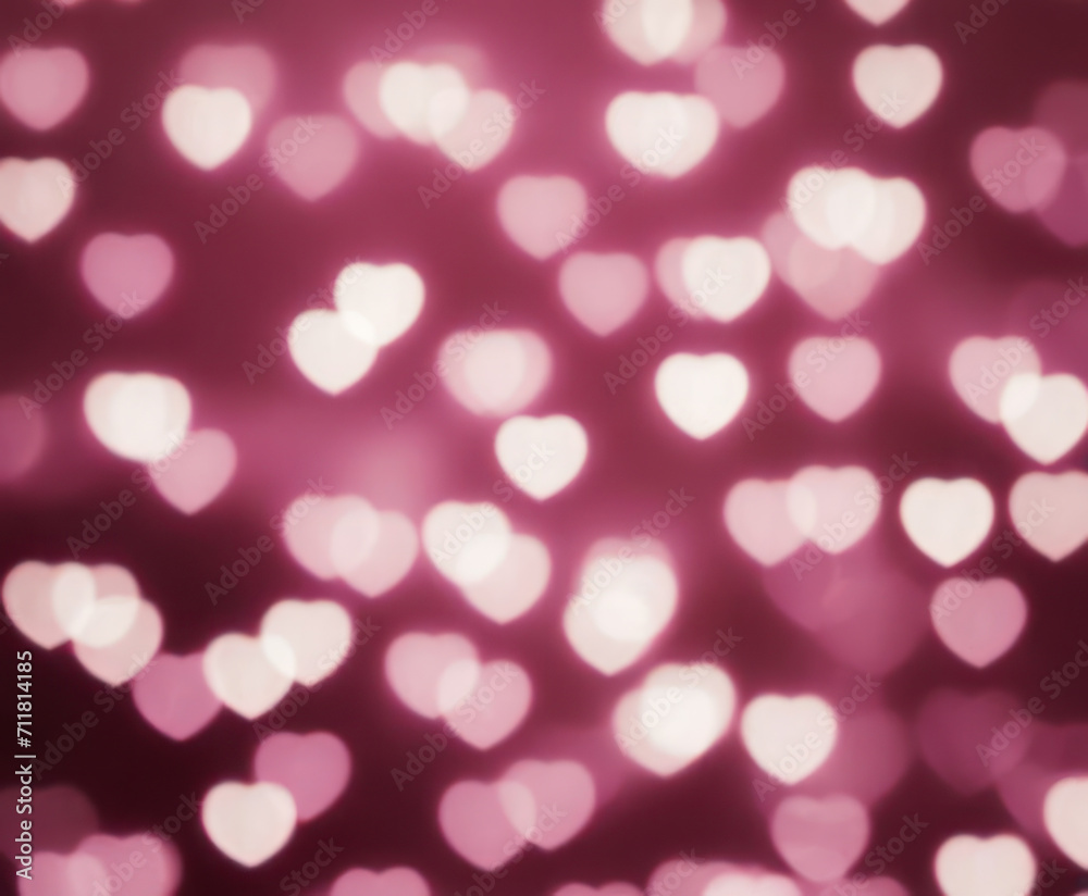 Pink Blurred Abstract Background with Cute Bokeh Hearts for Birthday. Pink Blurred Abstract Background with Cute Bokeh Hearts for Birthday.