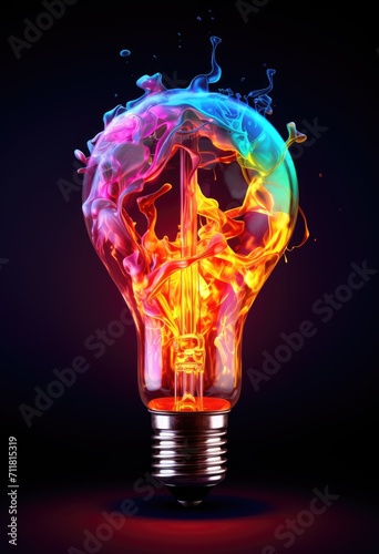 light bulb splash color inside