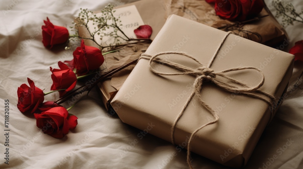 Generative AI, Valentine's Day gift box with decoration close up, muted colors, holiday photorealistic aesthetic background
Generative AI, Valentine's Day gift box with decoration close up, muted colors, holiday photorealistic aesthetic background