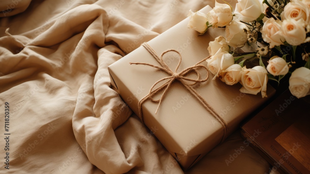 Generative AI, Valentine's Day gift box with decoration close up, muted colors, holiday photorealistic aesthetic background
Generative AI, Valentine's Day gift box with decoration close up, muted colors, holiday photorealistic aesthetic background