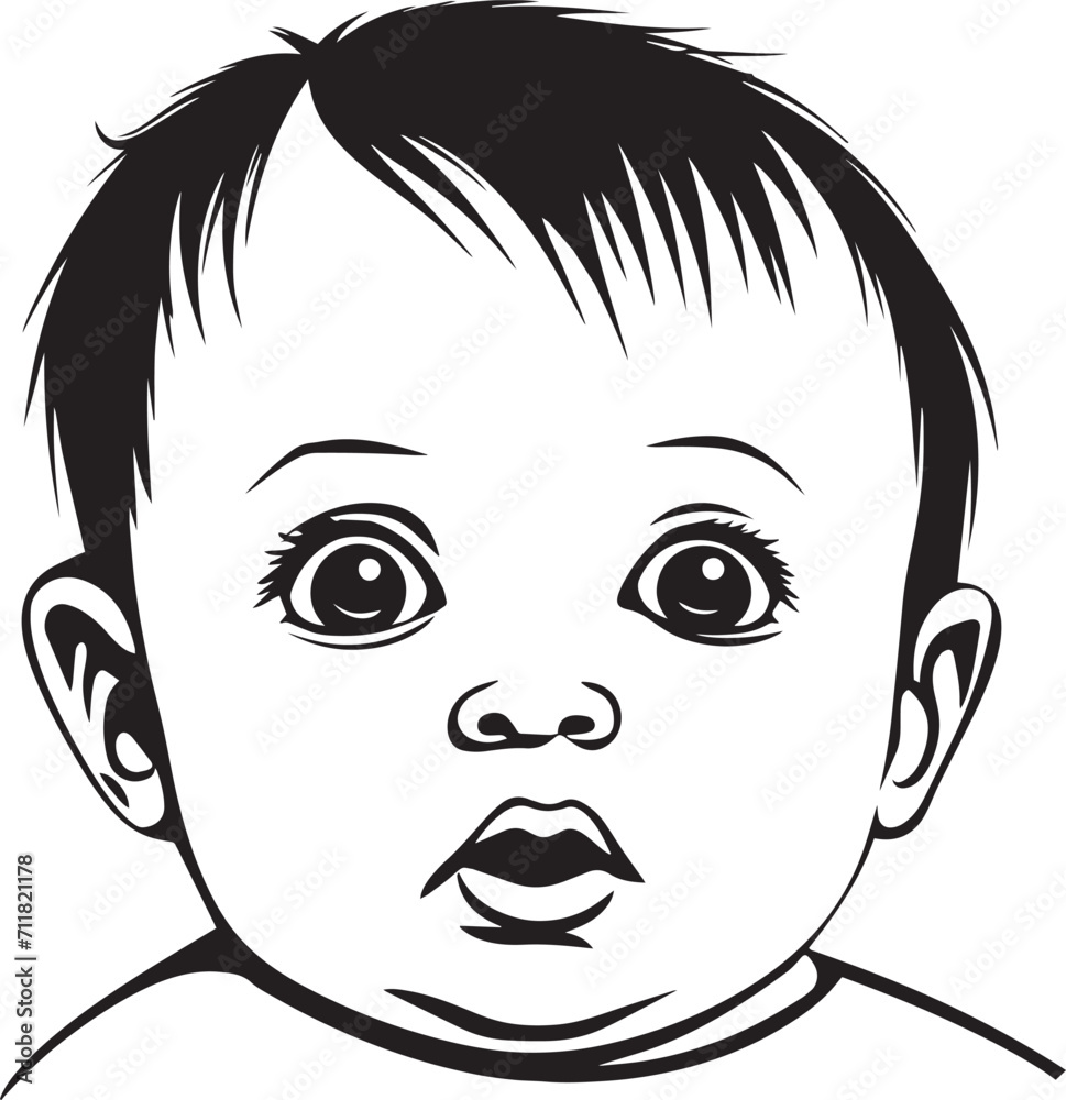 Cute Baby face, Baby head Vector Illustration Cute Baby face, Baby head Vector Illustration