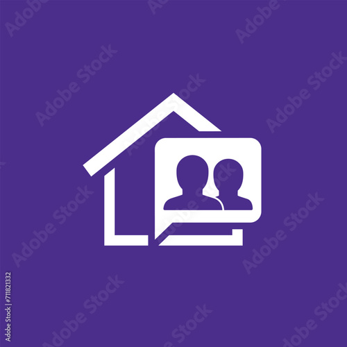 tenants, residents vector icon with a house