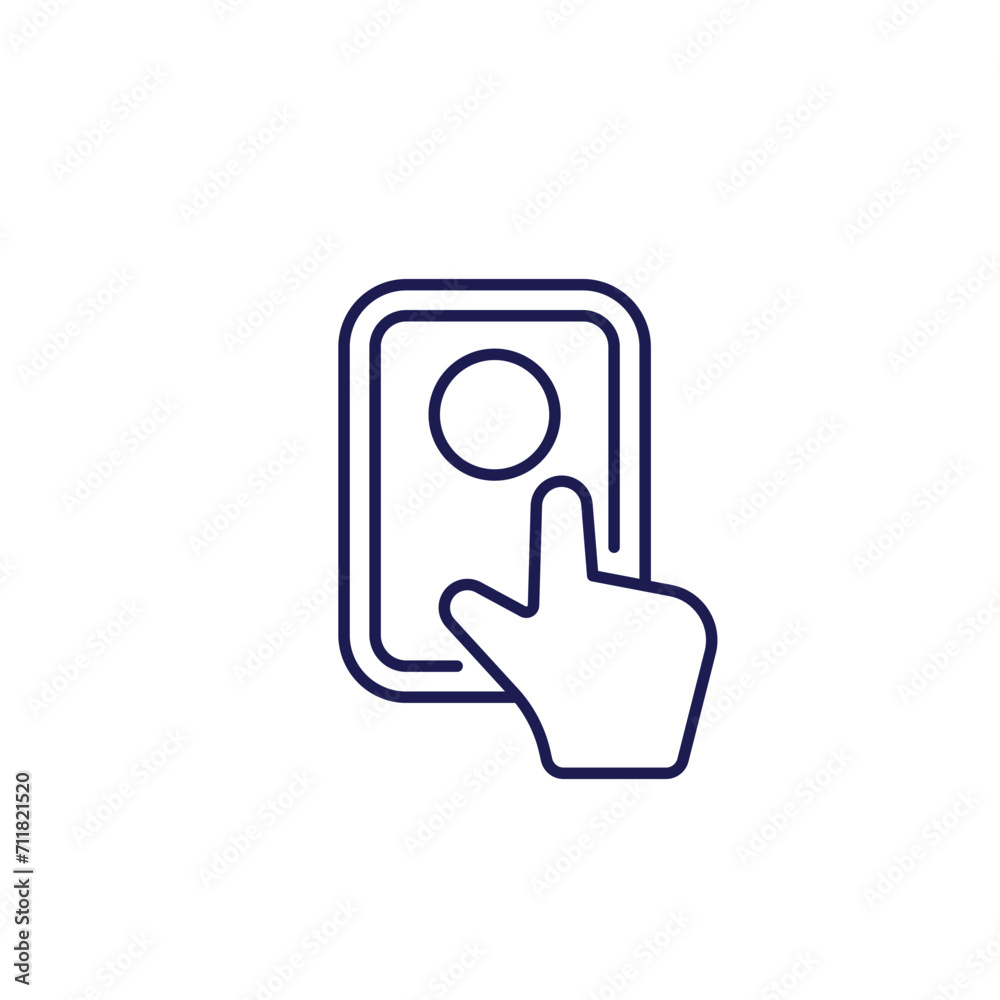 doorbell, press a button line icon doorbell, press a button line icon