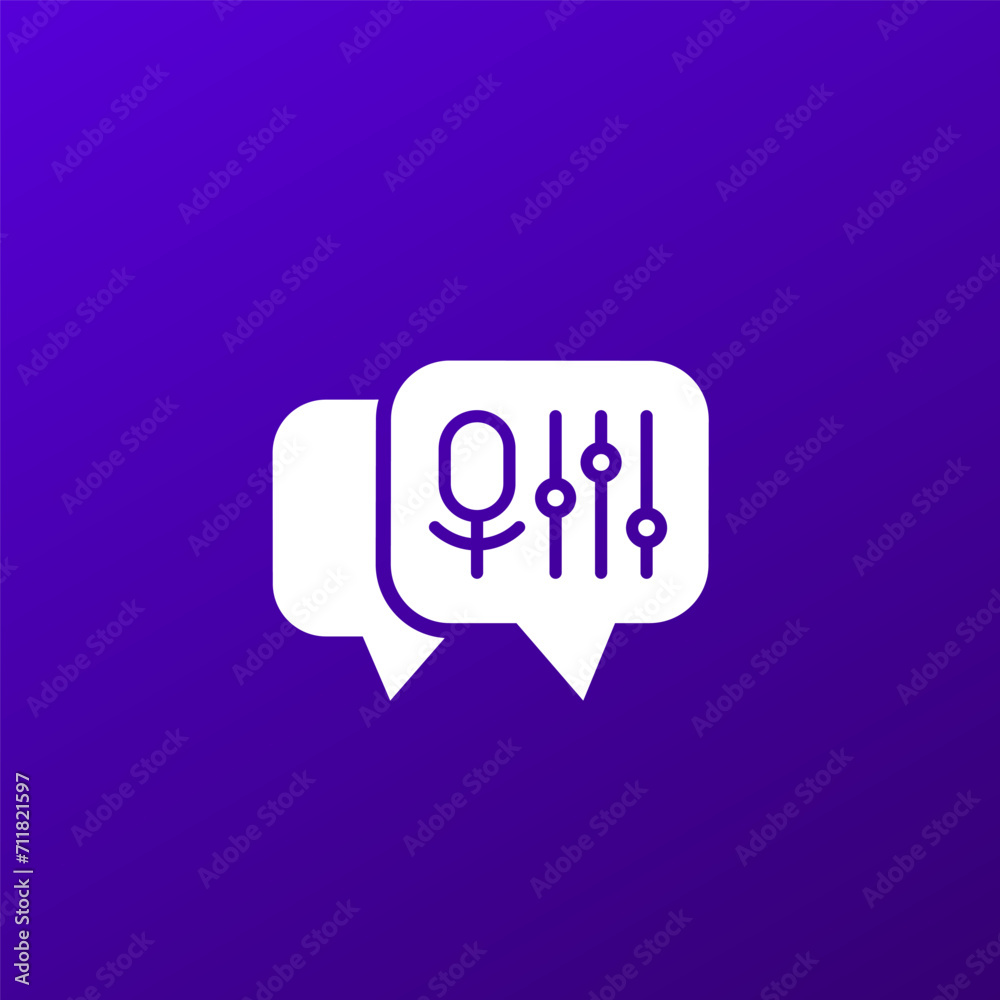 microphone settings linear icon, vector microphone settings linear icon, vector