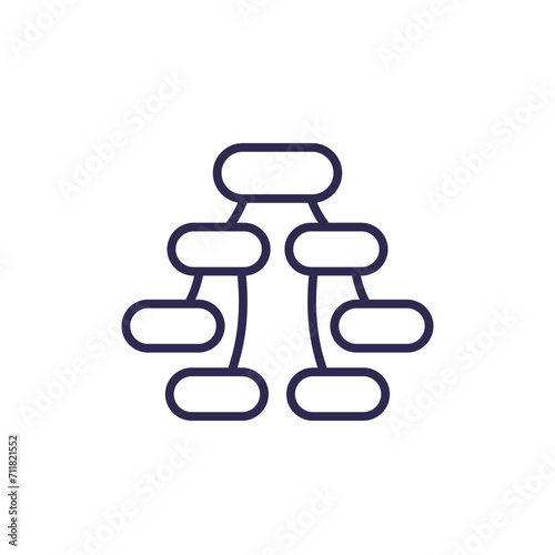 Flow chart line icon, vector