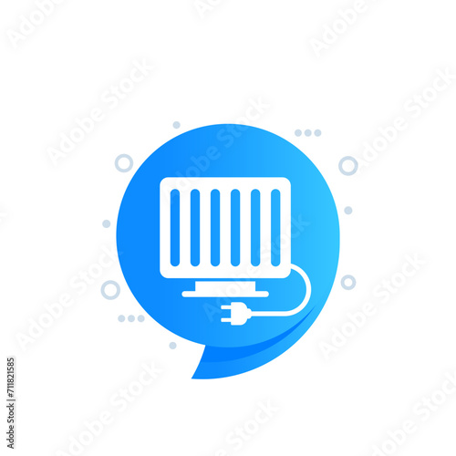 heater or electric radiator vector icon