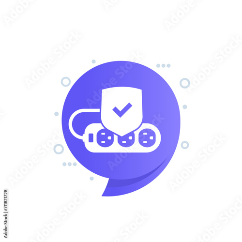 surge protector or power strip vector icon