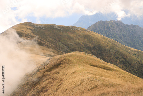 Wanderparadies über dem Comer See; Blick vom Monte Bregagno (2107) nach Süden photo