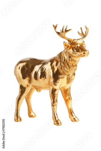 golden deer isolated on transparent background